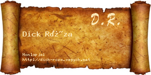 Dick Róza névjegykártya